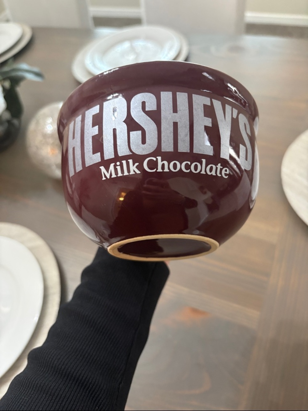 HERSHEY'S Milk Chocolate Brown Ceramic Bowl